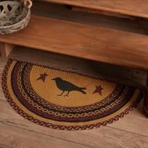 Heritage Farms Crow Jute Rug Half Circle 16.5x33With Pad - £24.62 GBP