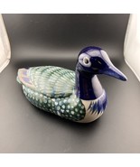 Mexican Hand Painted Folk Art Talavera SIGNED Mateo Pottery Duck / Decor - $76.72 CAD