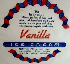 Vanilla Ice Cream Wrapper Blue Red Vintage Original Circa 1940&#39;s NOS Label - £17.56 GBP