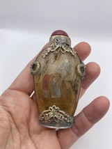Vintage Dragon Parfum Snuff Bouteille Marron Sculpté en Résine - $63.99