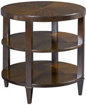 Side Table Woodbridge Tribeca Round Transitional Mozambique Shelves - £1,366.09 GBP