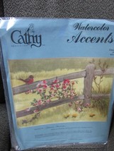 &quot;&#39;COUNTRY FENCE  - STAMPED FOR EMBROIDERY KIT&quot;&quot; - NEW - FROM WATERCOLOR ... - £6.97 GBP