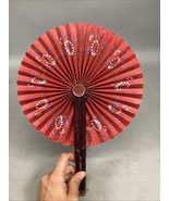 Vintage Floral Decorative Foldable Fan With Wooden Handle - €12,78 EUR