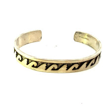 Vintage Sterling Sign Yowytewa Native American Hopi Pattern Cuff Bracelet 6 1/2 - £137.98 GBP