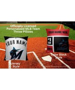 Miami Marlins Official MLB Jersey or Colorblock Personalized Throw Pillow - $48.00 CAD