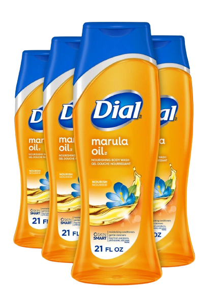 Primary image for Brand New! Dial Marula Oil Moisturizing Body Wash 21 Oz (Pack of 4)