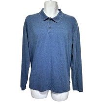 lucky brand venice burnout long sleeve blue polo shirt M - $17.82