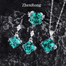 Luxury Bridal Set 15ct Moissanite Necklace Earrings Rings - $20.27+