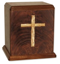 Large/Adult 210 Cubic Inch Old Rugged Cross Wood Funeral Cremation Urn for Ashes - £263.77 GBP