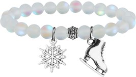 Ujims Ice Skate Gift Skater Charm Bracelet For Skate Lover Skating Team ... - £28.58 GBP