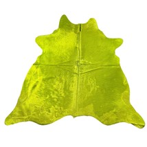 Dyed Lime Green Cowhide Rug Size: 6.2x6.2 feet D-933 - $246.51