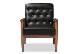 Kennedy Black Faux Leather Upholstered Wooden Lounge Chair - $4,950.72 MXN