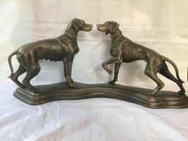 NICE VINTAGE SPELTER &quot;POINTER / SPANIEL&quot; FIGURINE with BRONZE FINISH - $199.00