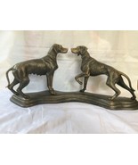 NICE VINTAGE SPELTER &quot;POINTER / SPANIEL&quot; FIGURINE with BRONZE FINISH - £156.53 GBP