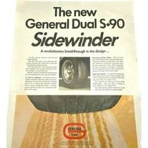 General Tire Sidewinder 1968 Vintage Print Ad Dual S-90 Auto Car Tires - £11.69 GBP