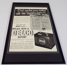 1942 Delco Batteries Framed 11x17 ORIGINAL Vintage Advertising Poster - £55.38 GBP