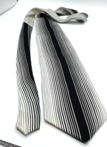 Screenplay by Martin Wong Silk Necktie Black White Abstract Illusion USA... - £12.29 GBP