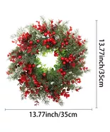 Artificial Christmas Wreath Red Berry Pine Eucalyptus Door Decor - $774.08 MXN+