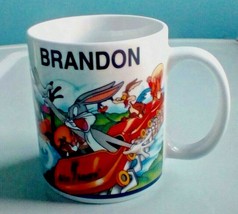 Brandon Disney Loony Tunes Coffee Cup Personalized Bugs Bunny Six Flags - £6.16 GBP