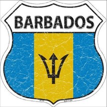 Barbados Country Flag Highway Shield Metal Sign - £21.58 GBP