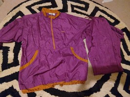 Vtg BIKE Windbreaker Suit Track Suit Jacket Pants Womens Made in Taiwan Size L - £30.50 GBP
