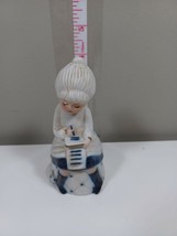 Vintage Royal Majestic Porcelain Bisque 4&quot; Figurine Bell GIRL writing a letter - £11.86 GBP
