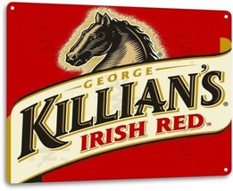 George Killians Irish Red Beer Logo Distressed Retro Wall Decor Large Metal Sign - £19.74 GBP