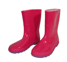 Girls Rain Boots Pink Size 13-1 Waterproof Mid Calf Canada Purple Bottom - £7.91 GBP