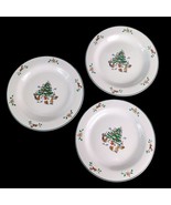 Set of 3 WOODLAND CHRISTMAS 8.25&quot; Salad Plates, Ming Pao Forest Animals - $478.21 MXN