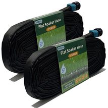 2024 Flat Soaker Hose 100 ft for Garden, 100&#39; (50ft x 2) Linkable Drip Hose Diy - $51.94