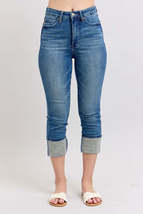 Judy Blue Full Size Skinny Cuff Capris Jeans with Pockets Plus Size - $45.00