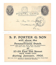 UX18 NY Madison Sq Sta 1904 to Mattawamkeag ME SP Porter Furniture Advert Card - $7.99