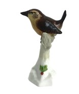Vintage Porcelain Hand Painted Brown Bird On Stump Figurine Signed Conti... - $974.44 MXN