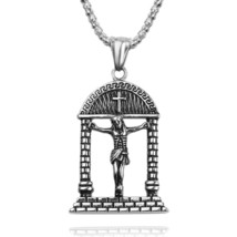 Mens Unisex Jesus Christ Pendant Christian Necklace Hip Hop Jewelry Chain 24&quot; - £7.20 GBP
