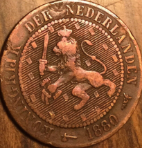 1880 Netherlands 2 1/2 Cent - £2.65 GBP