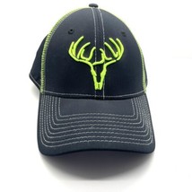 Cabela’s One Size Fit All Cap Hat Black With Neon Embroidered Buck - $9.89