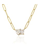 Glamour CZ Pendant Necklace Stainless Steel - $41.62 CAD