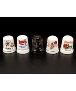 Lot of 5 Porcelain Thimbles, State Souvenirs, KY, MD, TN, West VA, GA, #... - $33.50 CAD