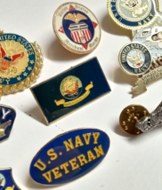 United States Navy Eagle Flag USN Souvenir Lapel Pin Lot (10 Different) - $29.99