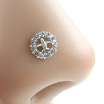 Cute Airplane Real 925 Silver White CZ Women Screw Nose Stud - £11.38 GBP