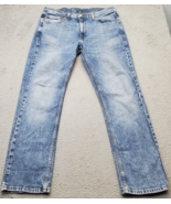 Levi&#39;s Regular Fit Jeans Men&#39;s 36/32 Blue Acid Wash 5-Pocket Design Stra... - $34.35