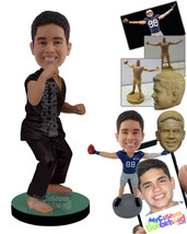 Personalized Bobblehead Mean Karate fighter making a stand to his next winning m - £72.96 GBP