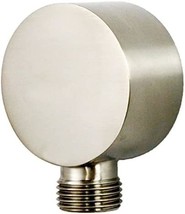 Weirun Bathroom Brass 1/2&quot; Npt Shower Hose Connector Round Wall, Brushed Nickel - $37.99