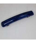 Vintage Blue faux marble Barrette DC French Bar Large Click Stay Tight H... - $17.00