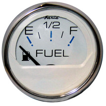 Faria Chesapeake White SS 2&quot; Fuel Level Gauge (E-1/2-F) [13801] - £25.82 GBP