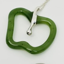 30" Tiffany & Co Green Jade Apple Pendant Chain Necklace by Elsa Peretti 1.5mm - $499.00