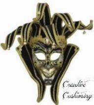 Black/Gold Jester Mask w/Headband - £29.75 GBP