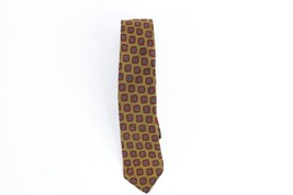 Vintage 40s 50s Rockabilly Hand Blocked Wool Challis Geometric Neck Tie Suit Tie - £27.65 GBP