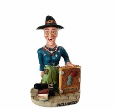 Salem Wicked Witch figurine vtg Halloween decor Acuario bruja spell book wizard - £38.89 GBP
