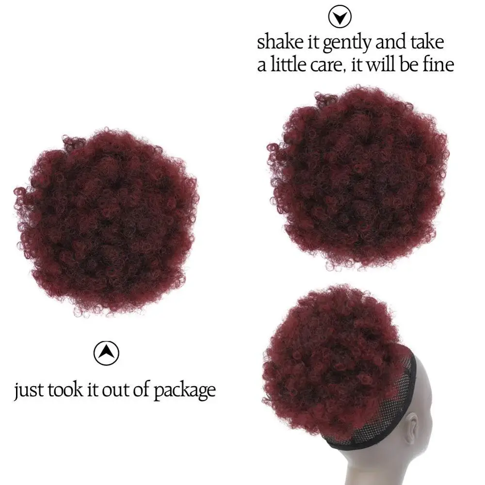 Play Puff Afro Curly chignon Wig Ponytail Drawstring Short Afro Kinky Pony Tail  - £22.98 GBP